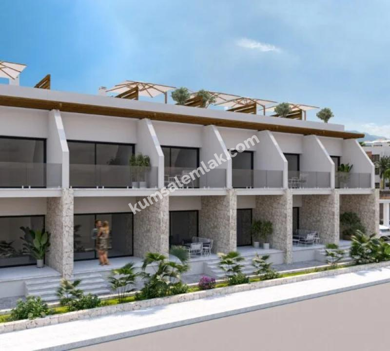 GİRNE BAHÇELİ BÖLGESİNDE ANAYOL ÜSTÜNDE LÜKS SİTE İÇERİSİNDE 1+ 0 STUDİO DAİRELER 