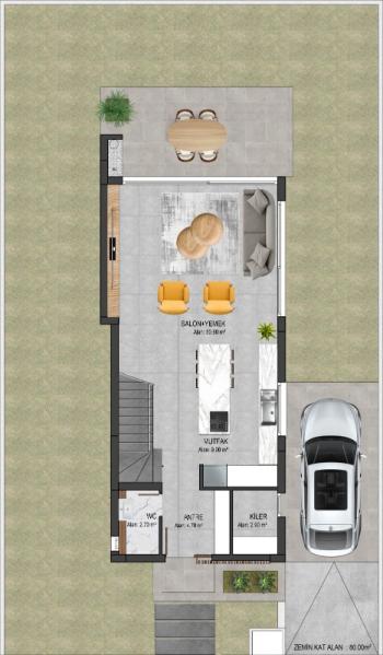 GİRNE ÇATALKÖY'DE SATILIK 3+1 MÜSTAKİL BAHÇELİ VİLLALAR