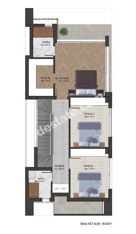 GİRNE ÇATALKÖY'DE SATILIK 3+1 MÜSTAKİL BAHÇELİ VİLLALAR