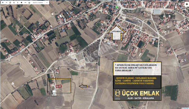 AFYON ÜÇOK EMLAKTAN YAYLABAĞI SATILIK 368ER M² ARSALAR