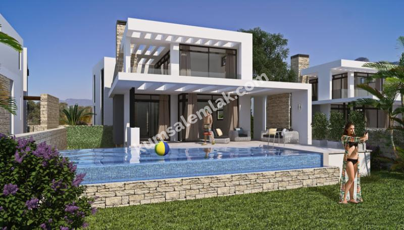 GİRNE ÇATALKÖY BÖLGESİNDE SATILIK 3 + 2 SIFIR VİLLA