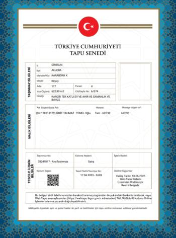 GİRESUN ALUCRA MÜSTAKİL EV TAPU SAHİBİ PERTA EMLAK ÜMİT TAHMAZ