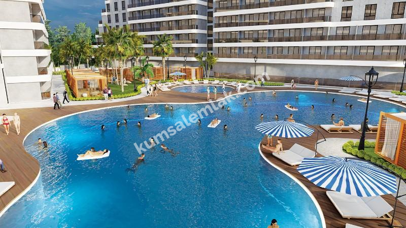 MAĞUSA GEÇİTKALE BÖLGESİNDE LÜKS SİTE İÇERSİNDE SATILIK 2 + 1 DAİRELER