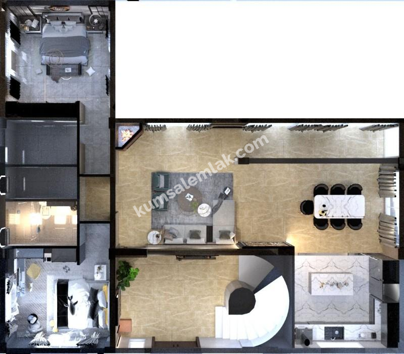 GİRNE OZANKÖY BÖLGESİNDE SATILIK TRİPLEX LÜKS 4 + 1 VİLLA  ( 0533 880 00 85 )