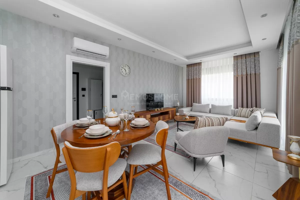 Элегантные апартаменты 2+1 с видом на море в Махмутларе