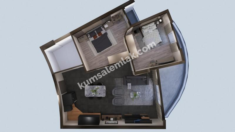 GİRNE MERKEZ BÖLGESİNDE LÜKS SİTE İÇERİSİNDE SATILIK 2 + 1 DAİRELER