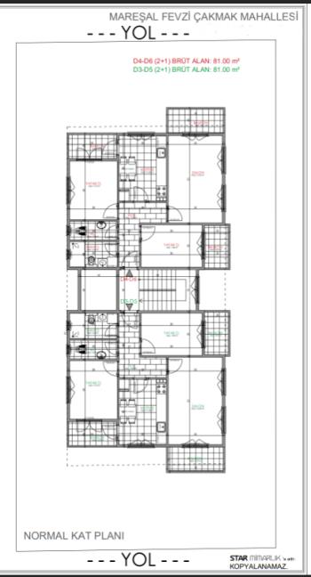 AFYON ÜÇOK EMLAKTAN MAREŞEL F ÇAKMAK MAH SATILIK 2+1 SIFIR TOPRAKTAN DAİRELER 