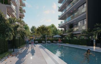 Kıbrıs Lefkoşa Minareliköy de Havuzlu Sitede Satılık Ödeme Planlı 1+1 Daireler