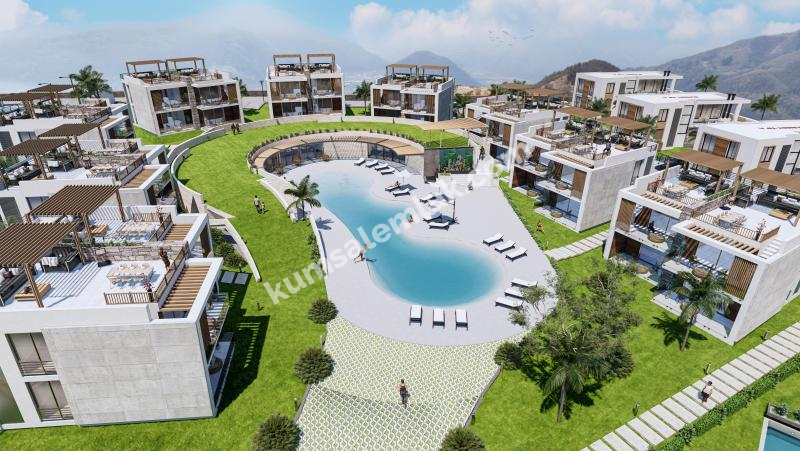 GİRNE BAHÇELİ BÖLGESİNDE DENİZ KENARI 4 + 1 DUBLEX VİLLA