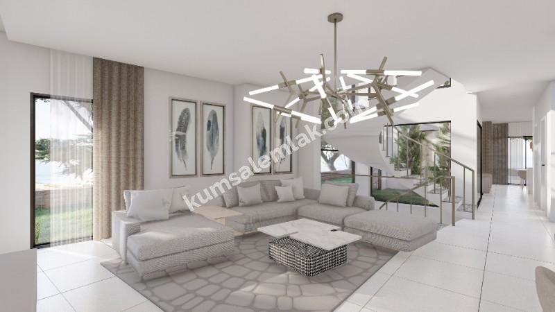 GİRNE BAHÇELİ BÖLGESİNDE DENİZ KENARI 4 + 1 DUBLEX VİLLA