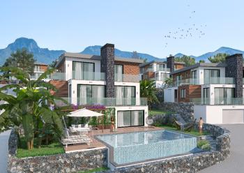 Kıbrıs Girne Çatalköy Bölgesinnde  950 m2 Arsa İçersinde Türk Koçanlı  Satılık Lüx 4+1 Deniz Manzaralı Villa 