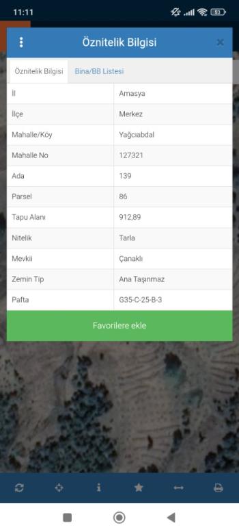 AMASYA MERKEZ YAĞCIABDAL KÖYÜ – 912 M² SATILIK TARLA
