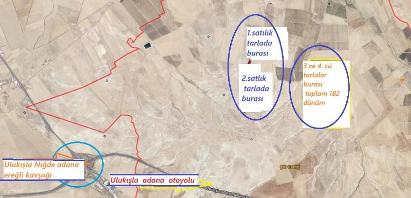 ULUKIŞLA  ALPAGUTTA   400 DÖNÜM  SATILIK TARLA