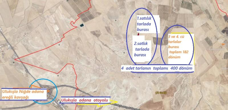 ULUKIŞLA  ALPAGUTTA   400 DÖNÜM  SATILIK TARLA