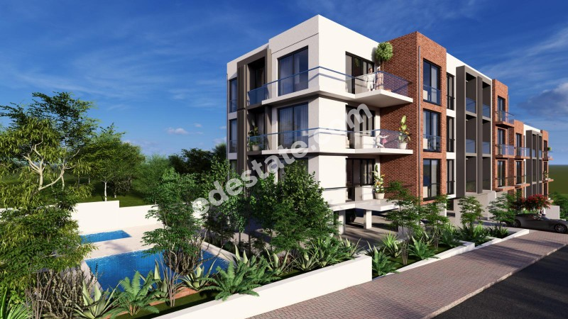 Lefkoşa Hamitköy'de 30 Ay FAİZSİZ Şirkete Ödemeli Havuzlu Sitede Satılık 2+1 Daireler