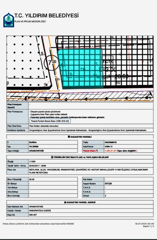 DijitalEmlak’tan Ankara yoluna cephe 1.290 m2 Satılık Kıymetli Arsa. 