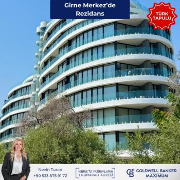 Tek Yetkili Kıbrıs Girne Merkez de Türk Tapulu Havuzlu Perla  Residence da  Satılık 2+1 Residence