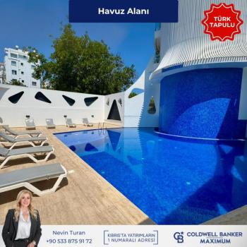 Tek Yetkili Kıbrıs Girne Merkez de Türk Tapulu Havuzlu Perla  Residence da  Satılık 2+1 Residence