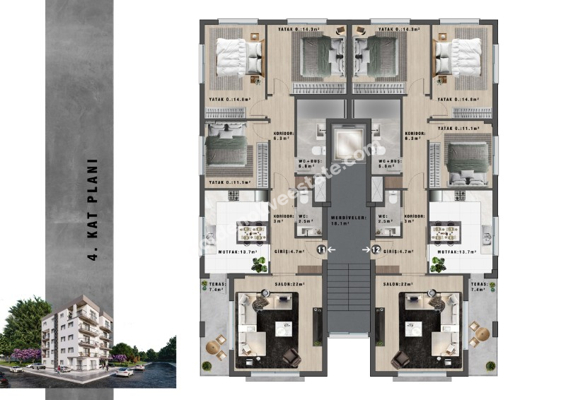  MAĞUSA ÇANAKKALE BÖLGESİ – CITY MALL AVM YAKINI  2+1 DAİRELER