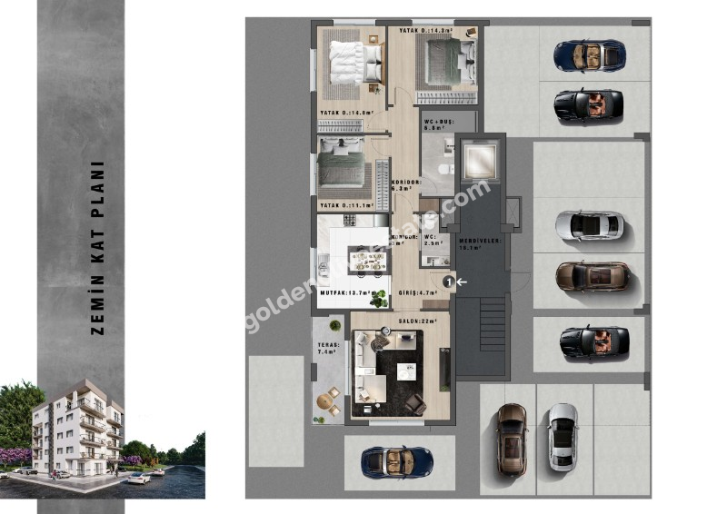 MAĞUSA ÇANAKKALE BÖLGESİ – CITY MALL AVM YAKINI  2+1 DAİRELER