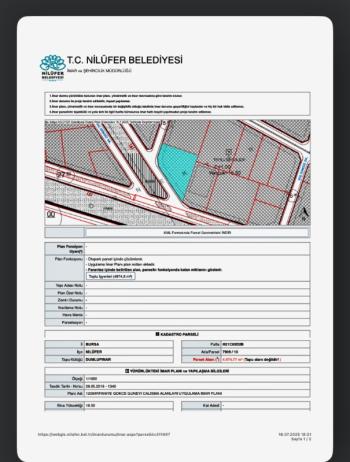 DijitalEmlak’tan Nilüfer’de Ana Cadde Üzeri Ticari Arsa. 