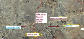 NİĞDE ÇAYIRLIDA  SATLIK  YOLA CEPHELİ 8 dönüm  tarla 