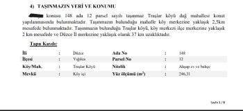 DÜZCE YIĞILCA MÜSTAKİL EV TAPU SAHİBİ PERTA EMNLAK ÜMİT TAHMAZ