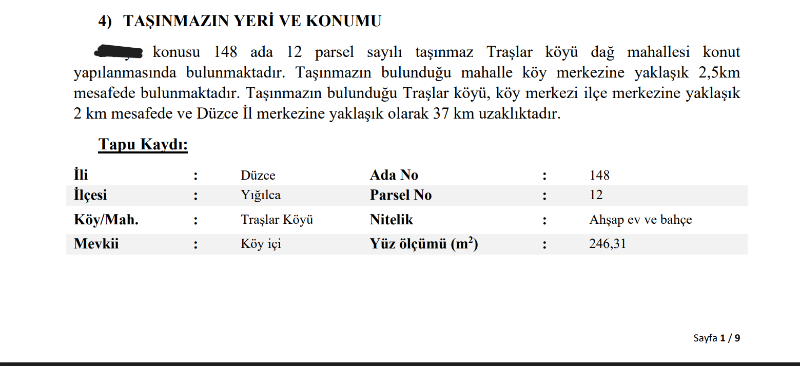 DÜZCE YIĞILCA MÜSTAKİL EV TAPU SAHİBİ PERTA EMNLAK ÜMİT TAHMAZ