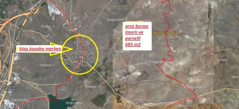 AKTAŞ DEVLETTE EKONOMİK  FİYATA SATILIK  685 M2 ARSA 