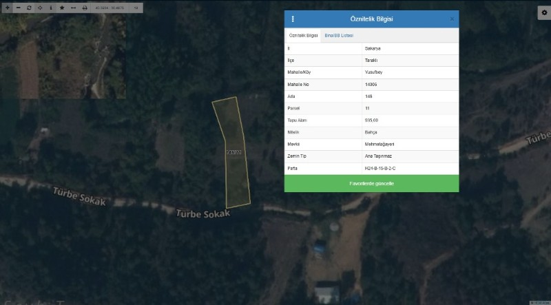 Taraklı Yusufbey Mahallesinde 935m2 arazi satılık.