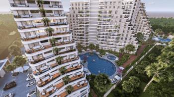 MAĞUSA GEÇİTKALE BÖLGESİNDE LÜKS SİTE İÇERSİNDE SATILIK 1 + 1 DAİRELER