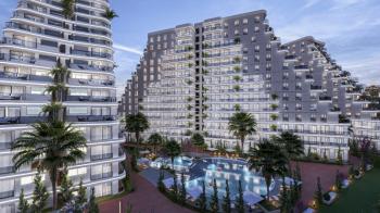 MAĞUSA GEÇİTKALE BÖLGESİNDE LÜKS SİTE İÇERSİNDE SATILIK 1 + 1 DAİRELER