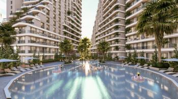 MAĞUSA GEÇİTKALE BÖLGESİNDE LÜKS SİTE İÇERSİNDE SATILIK 1 + 1 DAİRELER