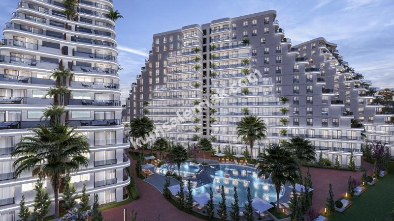 MAĞUSA GEÇİTKALE BÖLGESİNDE LÜKS SİTE İÇERSİNDE SATILIK 1 + 1 DAİRELER