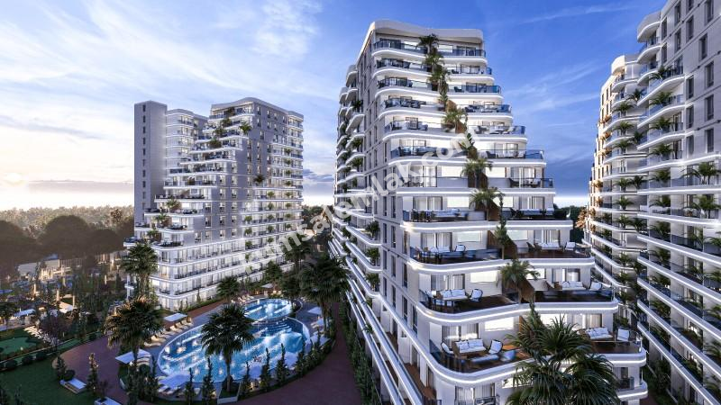 MAĞUSA GEÇİTKALE BÖLGESİNDE LÜKS SİTE İÇERSİNDE SATILIK 1 + 1 DAİRELER