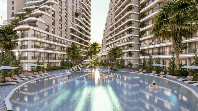 MAĞUSA GEÇİTKALE BÖLGESİNDE LÜKS SİTE İÇERSİNDE SATILIK 1 + 1 DAİRELER