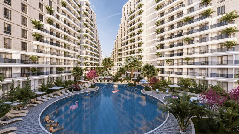MAĞUSA GEÇİTKALE BÖLGESİNDE LÜKS SİTE İÇERSİNDE SATILIK 1 + 1 DAİRELER