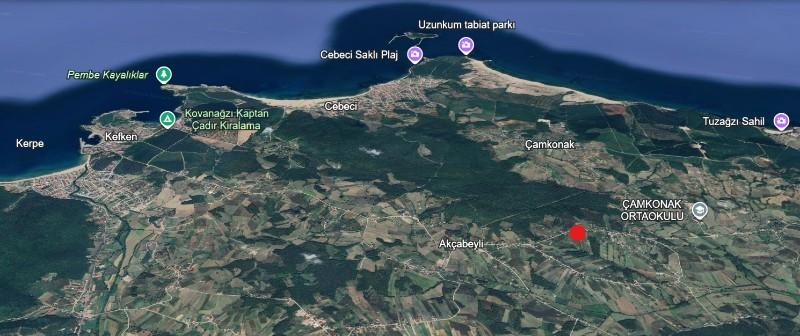 Kocaeli Kandıra Çamkonak Köyünde  Anayol Kenarı Satılık Arsa