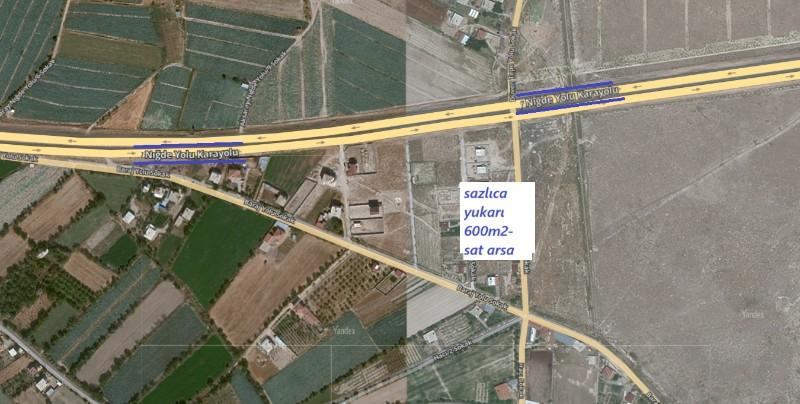 SAZLICA YUKARI MAH.  600 M2 SATILIK ARSA 