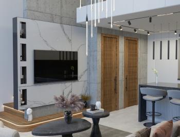 KKTC Girne Esentepe Casa del Mare Projesinde Havuz Manzaralı Satılık 1+1 Loft Gardenhouse