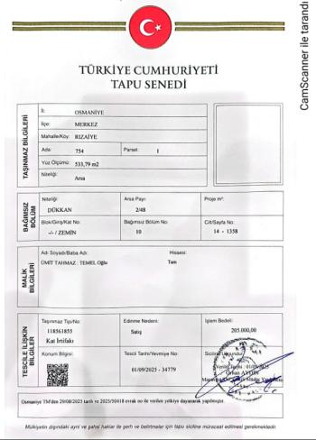 OSMANİYE MERKEZ MÜSTAKİL EV TAPU SAHİBİ PERTA EMLAK ÜMİT TAHMAZ