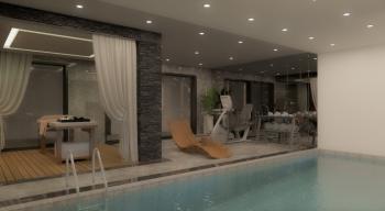 Kıbrıs Girne Çatalköy bölgesinde Türk Tapulu Denize Sıfır Kendi Koyu Bulunan Süper Lüks Triplex Villa 