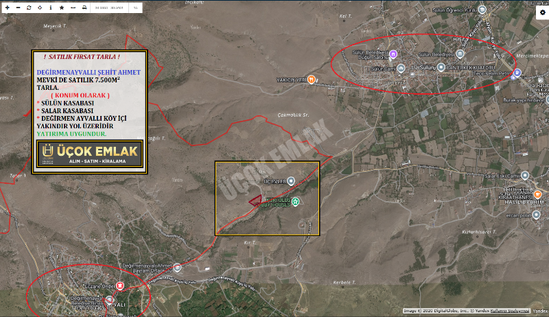 AFYON ÜÇOK EMLAKTAN DEĞİRMEN AYVALLI DA SATILIK YOL ÜZERİ 7.500M² BÜYÜKLÜĞÜNDE FIRSAT TARLA