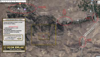 AFYON ÜÇOK EMLAKTAN SARIK DA SATILIK 2.055M² BÜYÜKLÜĞÜNDE TARLA