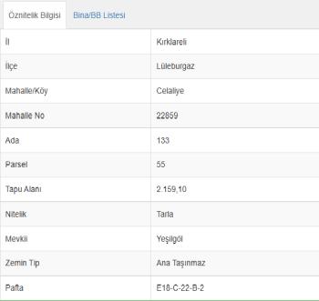 LÜLEBURGAZ CELALİYE KÖYÜ RESMİ YOL MÜSTAKİL SATILIK PARSEL