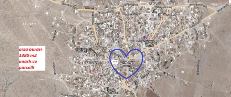 ORHANLIDA İmarlı  ve parselli  bedavadan biraz yüksek  1380 M2 satılk arsa  