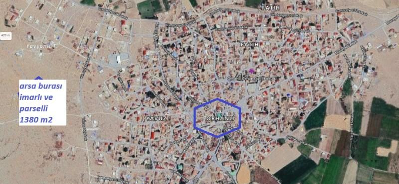 ORHANLIDA İmarlı  ve parselli  bedavadan biraz yüksek  1380 M2 satılk arsa  
