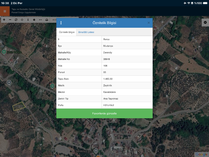 DijitalEmlak’tan Mudanya Dereköyde köye yakın yola cephe Satılık 1.460 m2 Zeytinlik. 