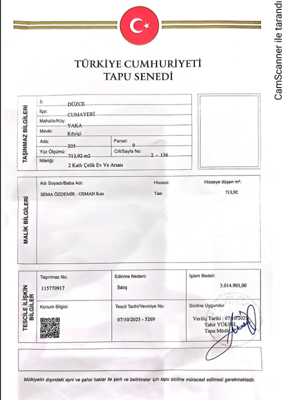 2 ADET BİNA TAPU SAHİBİ PERTA EMLAK ÜMİT TAHMAZ