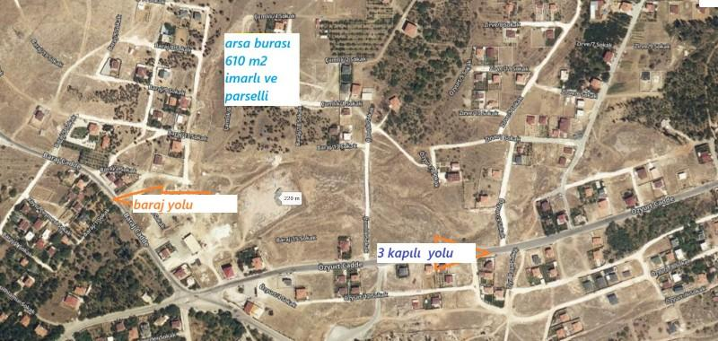  GÜMÜŞLER ESKİDE GÜZEL MANZARALI   TEPEDE  610 M2  SATILIK ARSA 